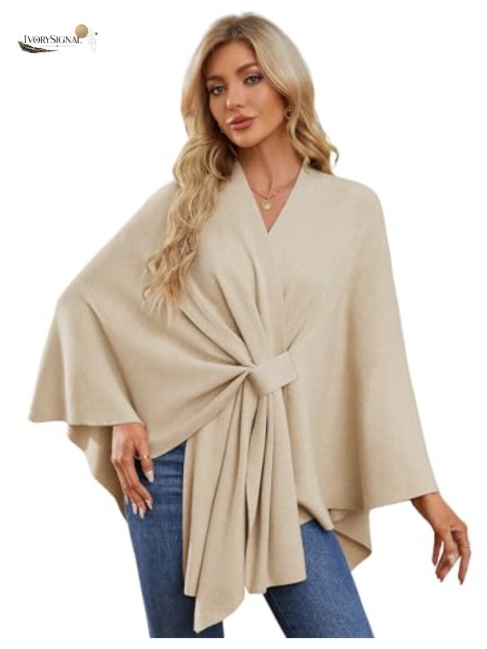 Open Front Shawl Wrap Poncho Sweater Rayon Blend One Size Women